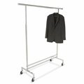 Luggage Loader Square Tubing Single Hangrail Rolling Rack - Chrome LU2570340